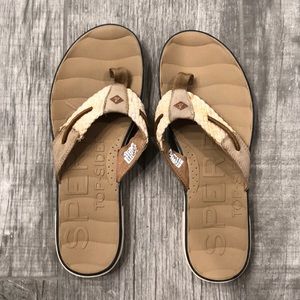 Sperry flip flops boat shoes with leather 8.5